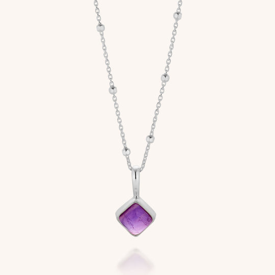 Diamond Birthstone Necklace February