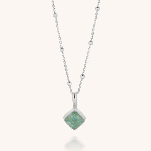 Aquamarine Diamond Birthstone Necklace March