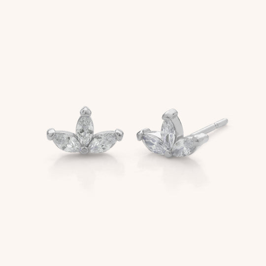 Trio Leaf Stud Earrings