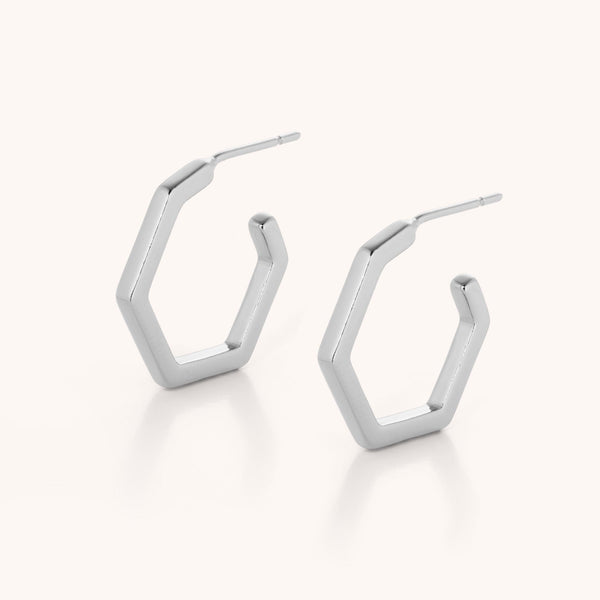 Hex Hoop Earrings