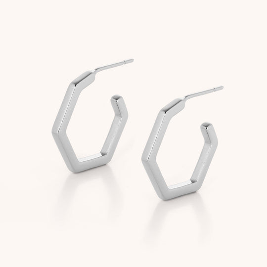 Hex Hoop Earrings