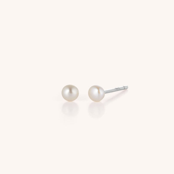 Tiny Pearl Button Stud Earrings
