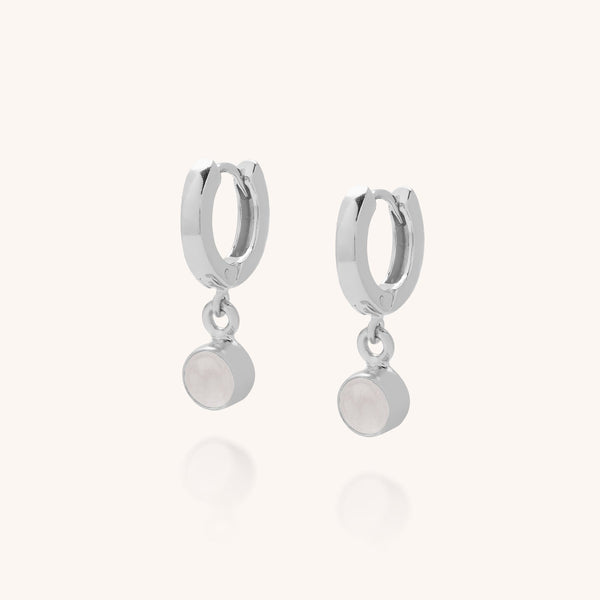 Crystal Gem Hoop Birthstone Earrings - April