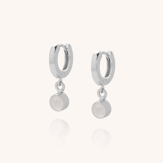 Crystal Gem Hoop Birthstone Earrings - April