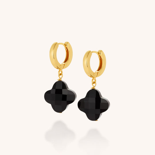 Clover Gem Hoop Earrings