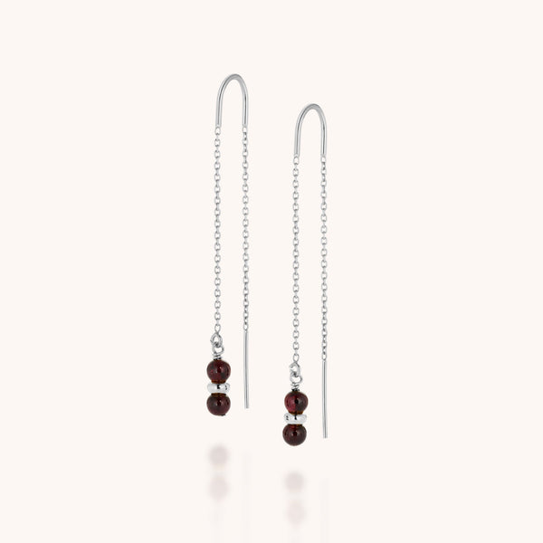 Garnet Fall Earrings Birthstone January