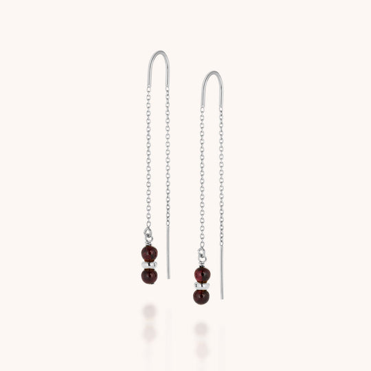 Garnet Fall Earrings Birthstone January