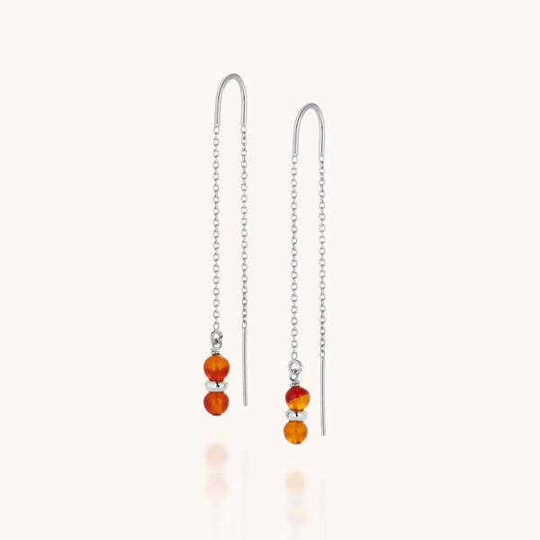 Carnelian Fall Earrings Birthstone July