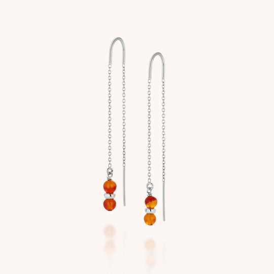 Carnelian Fall Earrings Birthstone July