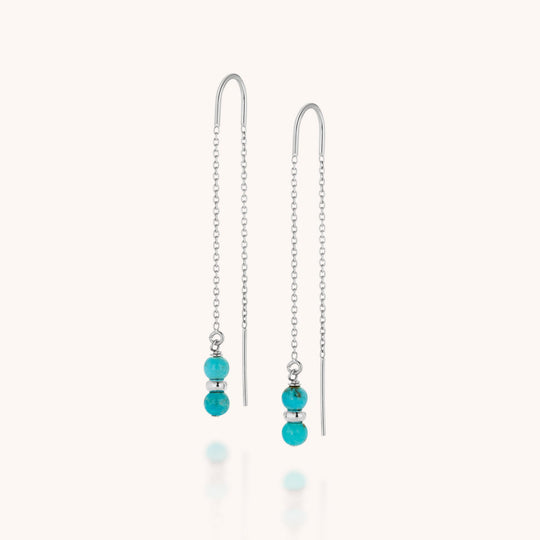 Turquoise Fall Earrings Birthstone December