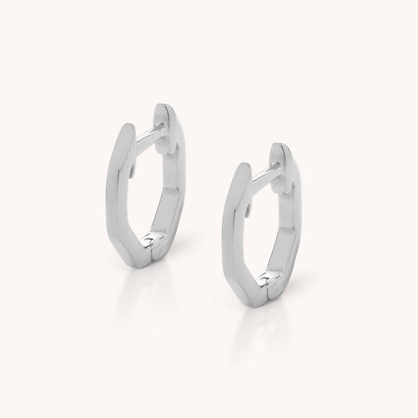 Hex Huggie Earrings