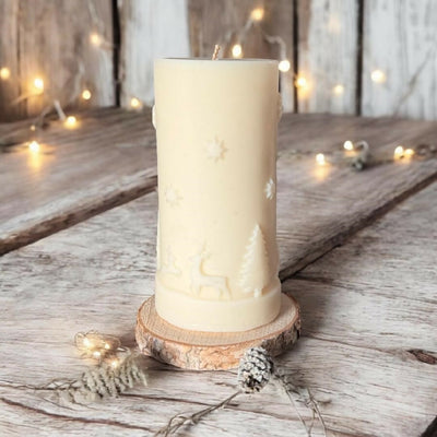 Snowy Scene Christmas Candle