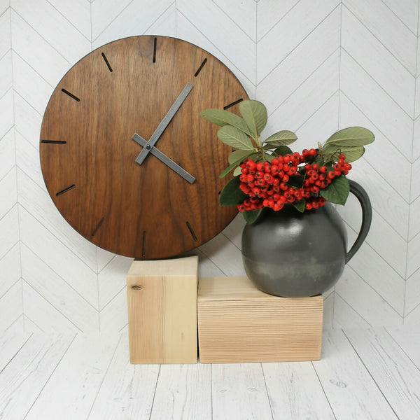 American Black Walnut Clock with Baton Markers