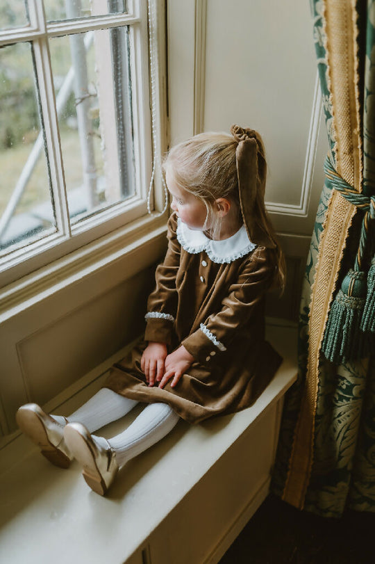 Lace Trimmed Velvet Gown