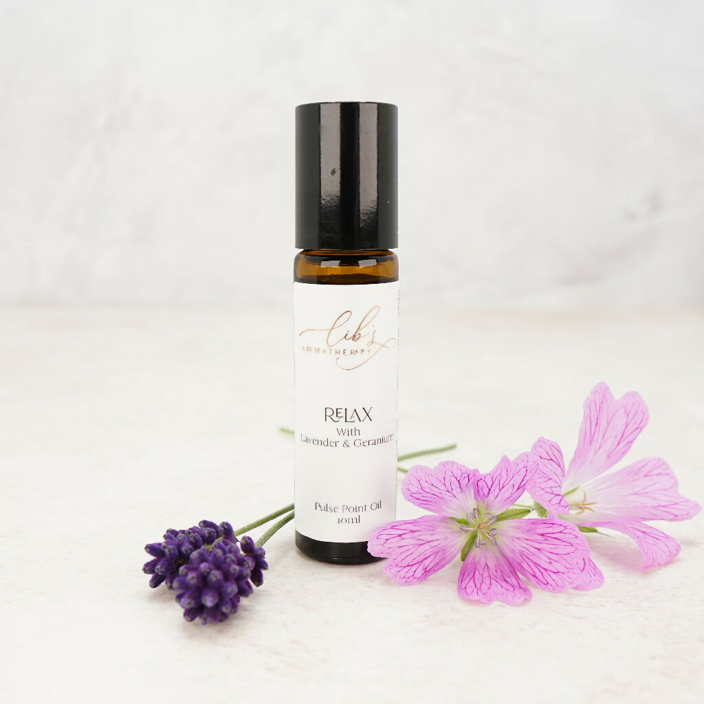 A rollerball with lavender and geranium