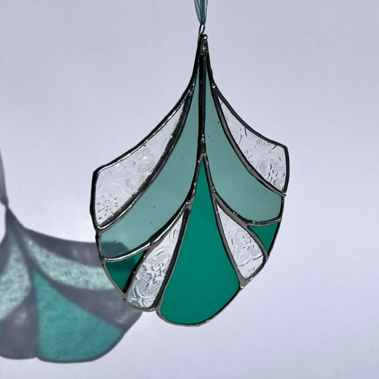 Stained Glass Art Deco Suncatcher Decoration in Emerald