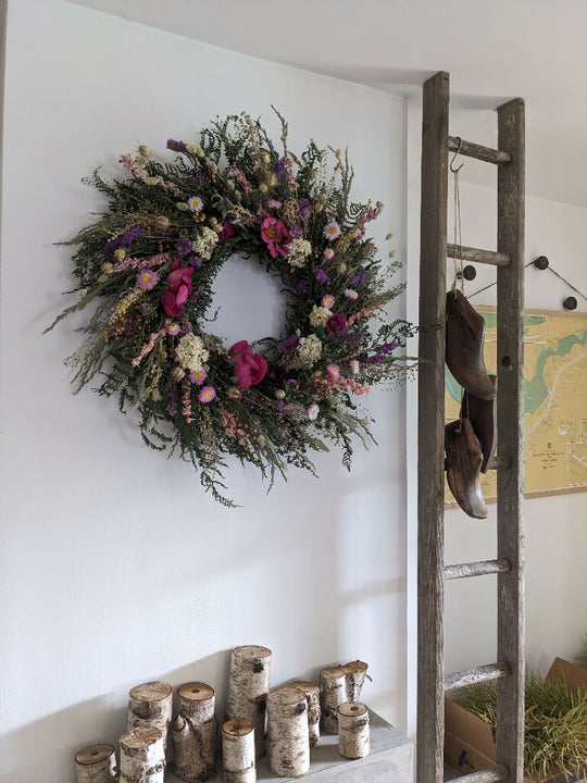 Large Handmade Dried Flower Wreath , 70cm