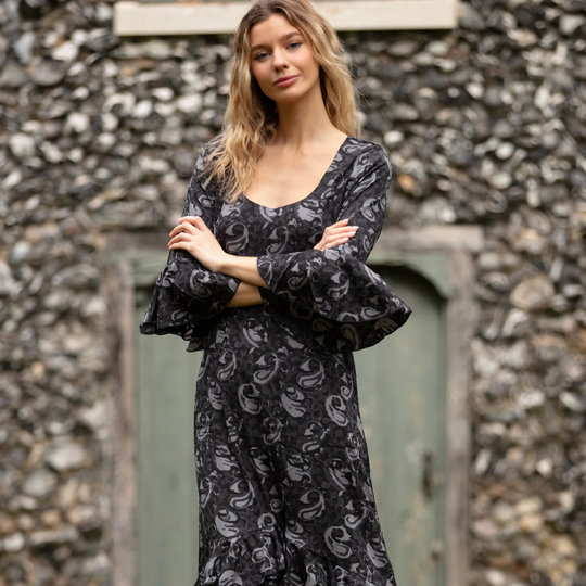 Victoria Midi Dress in Storm Swirl