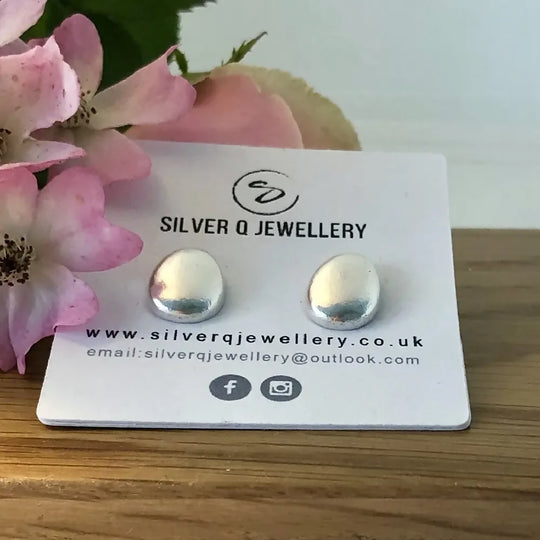 Silver Pebble Earstuds
