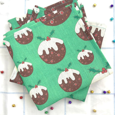 Linen Napkin Crackers - Christmas Puddings