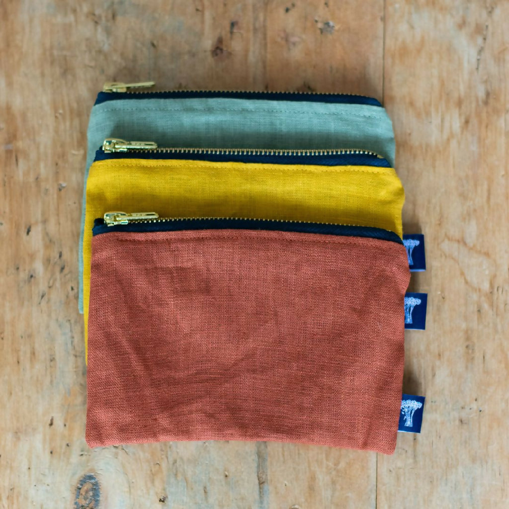 Linen Pouch with Zip