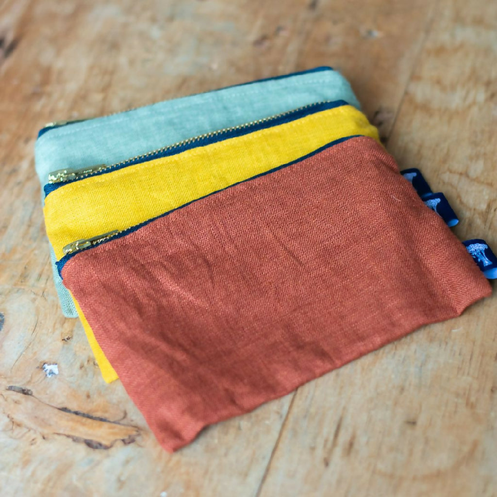 Linen Pouch with Zip