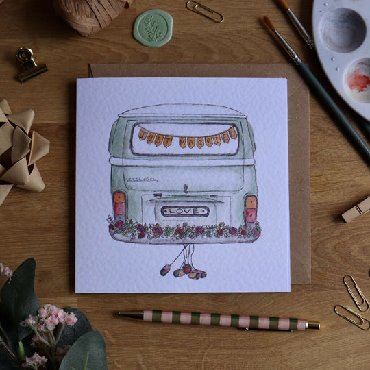 Wedding Campervan Greeting Card
