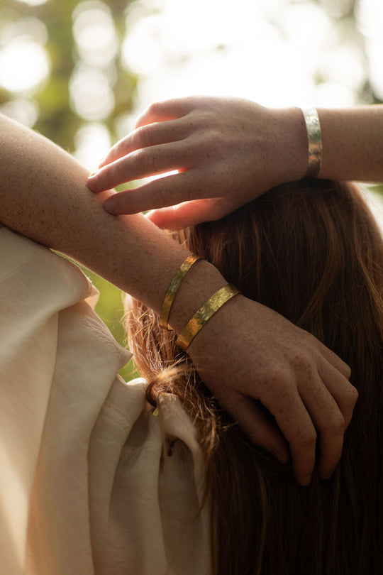 Kelpi Hammered Brass Cuff
