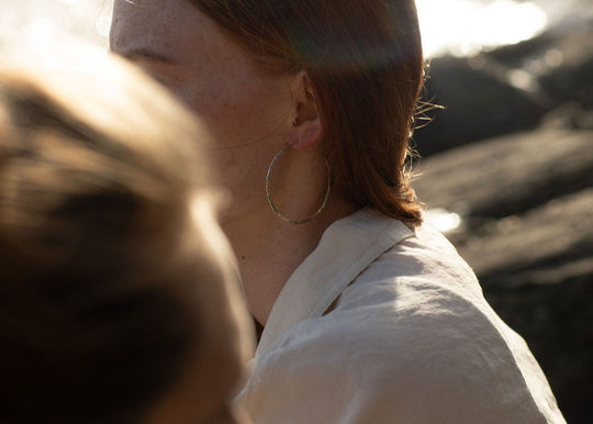 Crescent Hoops Silver