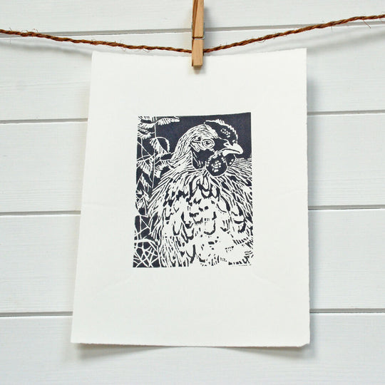 In the nettle bed - Open Ended Edition - Original Linocut Print