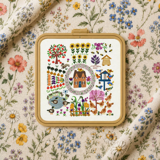 A Wonderful Life Modern Hand Embroidery Kit with Pre Printed Fabric and Colour Pattern