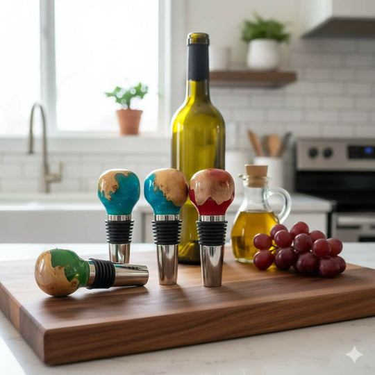 Hand-Turned Wooden Wine Bottle Stopper | Unique Sustainable Gift