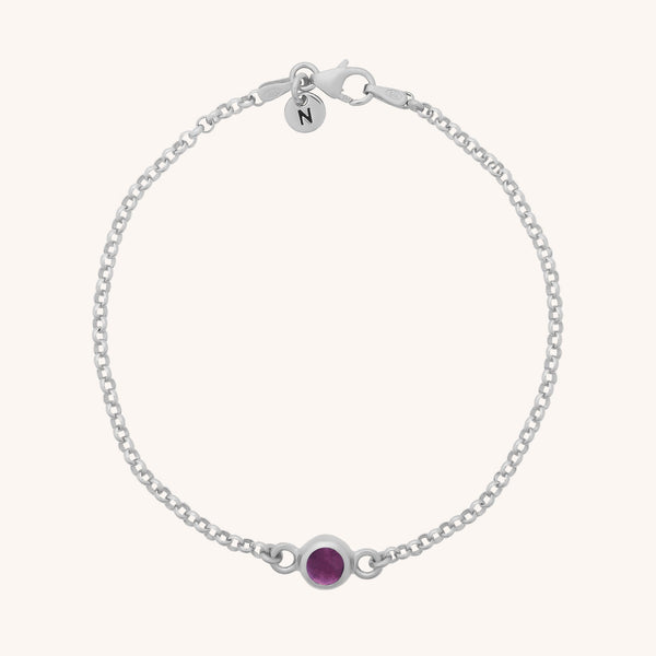 Amethyst Birthstone Gem Dot Bracelet - February