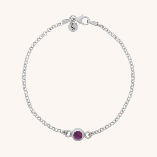 Amethyst Birthstone Gem Dot Bracelet - February