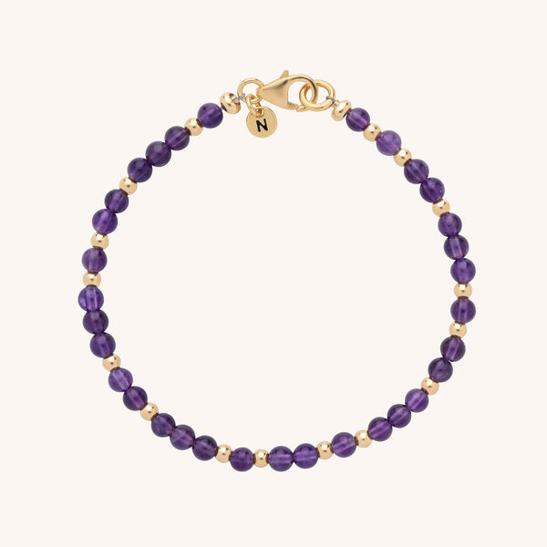 Amethyst Jewel Bead Birthstone Bracelet - February