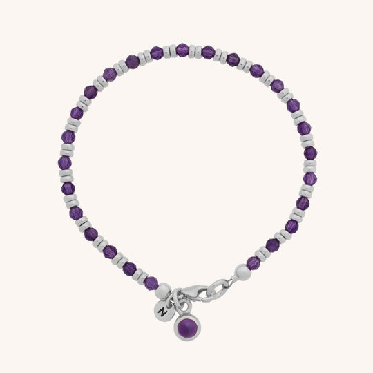 Amethyst Linear Birthstone Bracelet - February