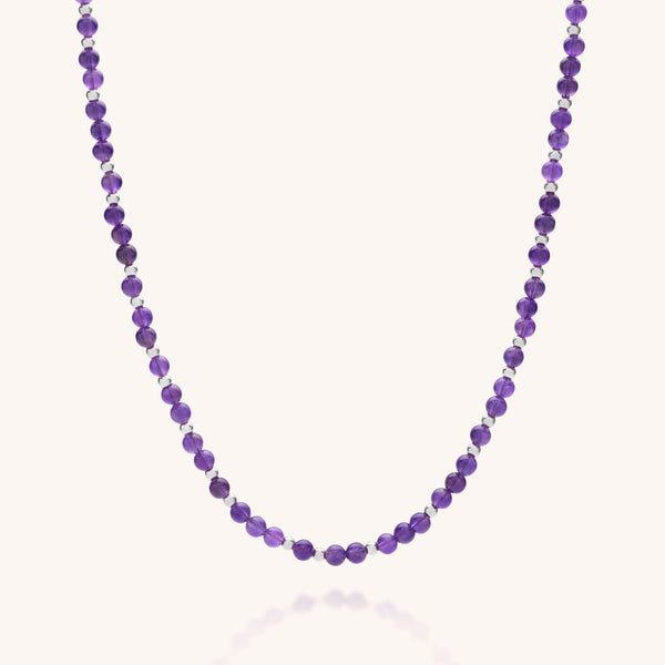 Amethyst Jewel Bead Birthstone Necklace - February
