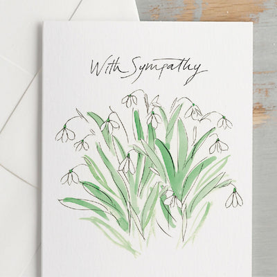 'With Sympathy' Snowdrops Bereavement Card