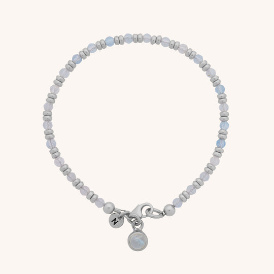 Aquamarine Linear Birthstone Bracelet - March