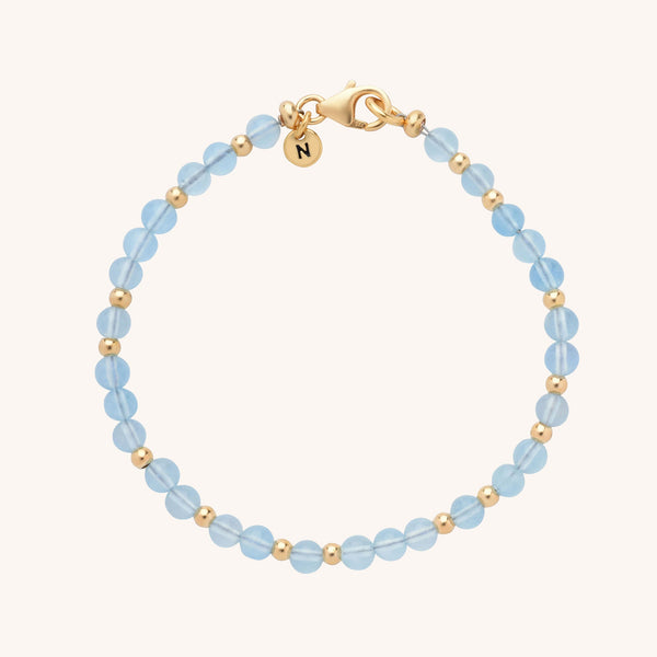 Aquamarine Jewel Bead Birthstone Bracelet - March