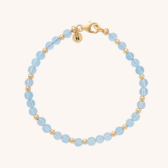 Aquamarine Jewel Bead Birthstone Bracelet - March