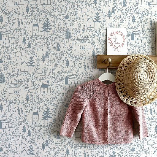 Cottages in the Woods Luxury Children's Wallpaper