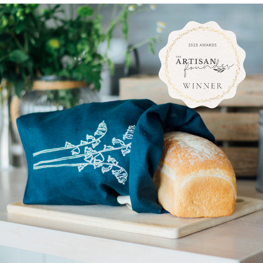 Navy Linen Bread Bag - Bluebell Collection