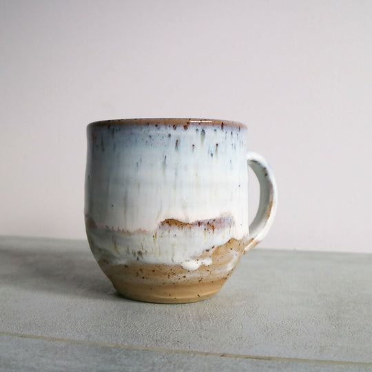 Handmade Stoneware Mug with Marshmallow White Glaze
