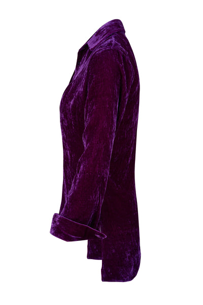 Silk Velvet Shirt In Violet