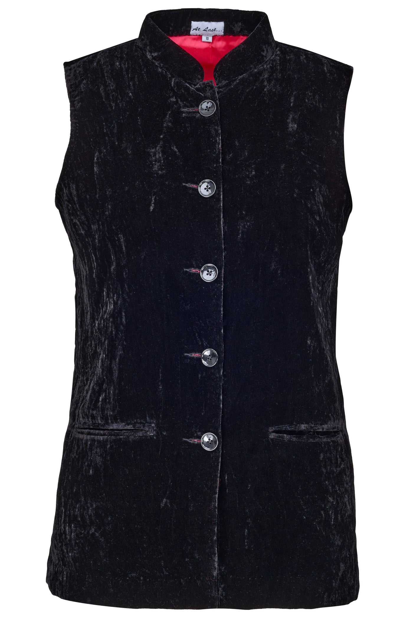 Short Silk Velvet Waistcoat In Black