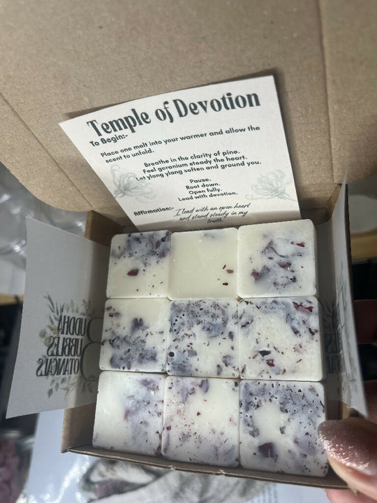 Essential Oil Wax Melts Temple of Devotion Geranium | Pine |Ylang Ylang with Rose Petals
