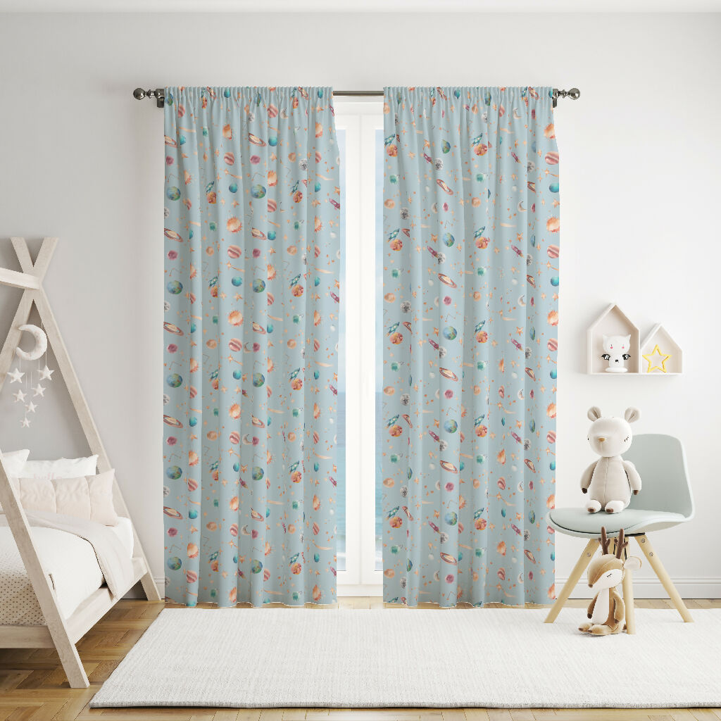 Planets Solar System Curtain Fabric