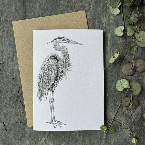 Heron Blank Greetings Card