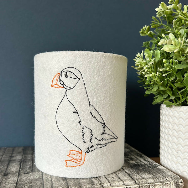 Embroidered Puffin Lantern